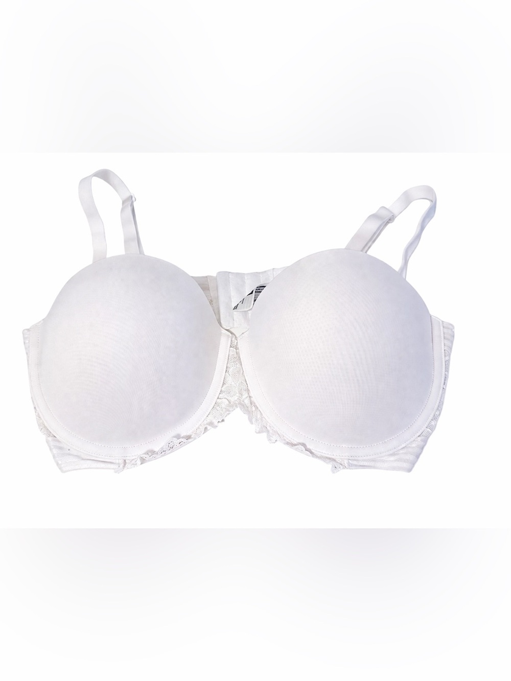 Maidenform White Lace-Trim Molded T-Shirt Bra